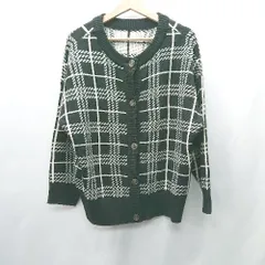 ◇ ⊇ INGNI イング ニット 長袖 カーディガン サイズM ブラック ホワイト レディース E  【1502030000382】