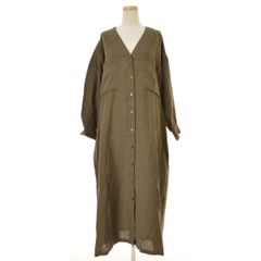 【JOURNALSTANDARDL'essage】21SS 21040370070010 60リネン Vネックマキシ長袖ワンピース
