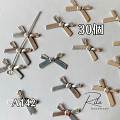 シルバービーズ 30個 リボンパーツ 金属ビーズ 両穴 ハンドメイドパーツ アクセサリーパーツ ビーズ