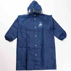 小川(Ogawa) キッズレインコート 子供 女の子 130cm OLIVEdesOLIVE ネイビー/ドット ランドセル リュックの上から着れる 調整タック付 収納袋付