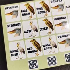送料無料　ハシビロコウ　Shoebill「ハシビロコウ柄スイッチシール」（全体サイズ１００ｍｍ×１５０ｍｍ）