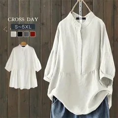 シャツ トップス 長袖シャツ シャツブラウス ブラウス レディース プルオーバー 長袖 無地 シンプル 綿 コットン 体型カバー ゆったり ファッション 30代 40代 xzxiaoyun359