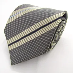 ポロ ブランド ネクタイ シルク ストライプ柄 PO メンズ グレー POLO 【中古】