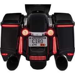 CIRO バッグ ブレード ロープロファイル Led ライト '14-Up ハーレー コントローラー付き、アンバー丨 40008