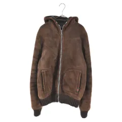 GUCCI (グッチ) ラムスキン レザー スエード フーデッドジャケット ブラウン 295699 XS173のサムネイル