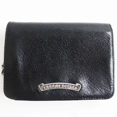 美品●CHROME HEARTS クロムハーツ JOEY/ジョーイスクロール ウォレット 2246 304 0153 0900 レザー ダガージップ 二つ折り財布 ブラックのサムネイル