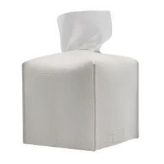 ideamall ティッシュケース おしゃれ かわいい コンパクト 半分サイズ ティッシュカバー (ピュアホワイト) [ピュアホワイト]