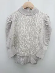 ◇ VIOLETTA ヴィオレッタ ボリュームスリーブ かわいい 半袖 ニット セーター サイズF ライトグレー系 レディース P  【1403110006372】のサムネイル