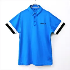 ME1-465☆adidasアディダス L/G 青白黒 テーラーメイドゴルフ株式会社 ポロシャツ トップス さらさら 快適な着心地 スポーツウェア■