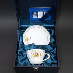 マイセン ゴールド＆フラワー（パンジー） ティー／コーヒー兼用カップ＆ソーサー