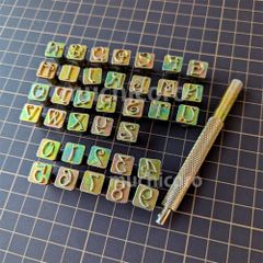 革刻印 数字 英字 デザインフォント アルファベット 革タグ 革ラベル製作