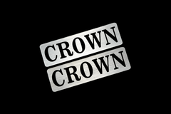 EE-508-2 CROWN 銀黒 アクリル2層 ステッカー トヨタ クラウン スポーツ クロスオーバー バン 200 210 220 130 180 155 17 18 前期 後期 モデリスタ 2枚1セット