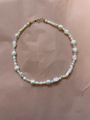 淡水パール　スワロフスキー　ネックレス