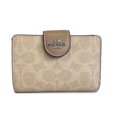 コーチ COACH 折り財布 レディース シグネチャー ミディアム コーナー ジップ ウォレット CW786 SVPWH サンド×トープ