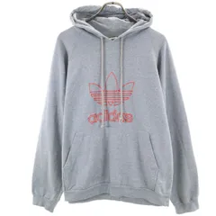 adidas アディダス 80s ヴィンテージ トレフォイルロゴ 長袖 スウェットパーカー M グレー メンズ 古着