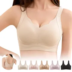 [veimia] ファンデ・矯正ブラ シームレス垂れ防止補正ブラ【安定感UP・強い力・日本人の胸型に特化設計 】脇高設計 揺れない 盛り 高弾性 柔らかい 通気性 美乳 背中美人 スポーツ昼夜兼用  (ミルキーホワイト,2XL)