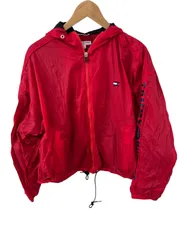 Z1504【美品】TOMMY HILFIGER SPORT トミーヒルフィガースポーツ　ナイロンジャケット　ジャンパー　メッシュ　レッド　レディース　サイズM