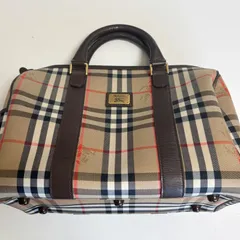 【送料無料】Burberrys/バーバリーズ/ハンドバッグ/ミニボストンバッグ/ノバチェック/角擦れあり/中古品