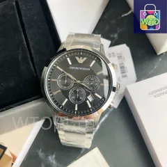 【今日特価】Armani アルマーニ レナートシリーズ 黒いダイヤルの3眼多機能クォーツ腕時計