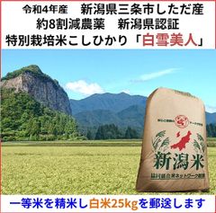 こしひかり白米9kg+9kg 新潟県三条市旧しただ村産 減農薬　特別栽培米100