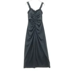 COCO DEAL ココディール ノースリーブ チュールフリル パッド付 キャミソール ロングワンピース 1 ブラック レディース 古着