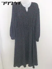 ◇ w closet ダブルクローゼット 総柄 長袖 ロング ワンピース サイズF ブラック系 レディース  【中古】 【1112200011300】のサムネイル