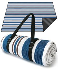 【新着商品】ピクニック 厚手 【コンパクト収納 大判200×200cm レジャーシート 防水断熱素材】コペルタ 【キャンプクリエイター推薦】 (ラインブルー)