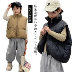 中綿ベスト 無地 アウター あったか ハイネック 女の子 男の子 ベスト 子供服 冬用 秋冬 ジップアップ 防寒 シンプル 前開き 中綿ベスト 保