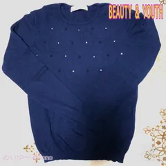 BEAUTY & YOUTH✨レディース　ビジュー使いセーター　アンゴラ混