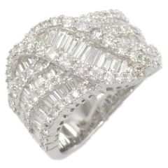 ジュエリー JEWELRY リング・指輪 ダイヤモンド リング ﾀﾞｲﾔ 13.3g #14 K18WG（ホワイトゴールド） ダイヤモンド リング レディース Used A