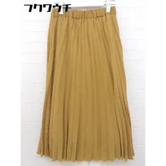 ◇ MAJESTIC LEGON ウエストゴム　チェック　 膝下丈 ギャザー スカート サイズM マスタード レディース  【中古】 【1106080008215】