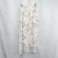 ◇ ⊂ N.Natural Beauty Basic 総柄 ウエストゴム ロング丈 フレア スカート サイズM ベージュ グレー レディース E  【1502060030809】