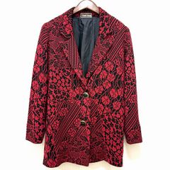 ESCADA エスカーダ ジャケット 薔薇 バラ 総柄 ウール シルク 36 ESCADA エスカーダ ジャケット 薔薇 バラ 総柄 ウール シルク 36