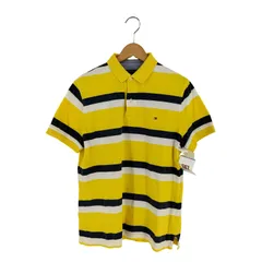 トミーヒルフィガー TOMMY HILFIGER ワンポイント刺繍 ボーダー柄 半袖ポロシャツ メンズ  S