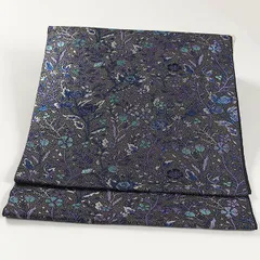 正絹 本藍染 ろうけつ染め 装飾文様 九寸名古屋帯 極美品 n9-324-1.jpg