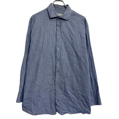 Calvin Klein 長袖 ストライプシャツ 16 L～ ブルー ホワイト カルバンクライン ボタン カジュアルシャツ 古着卸 アメリカ仕入 a702-7195のサムネイル