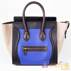 【CELINE】セリーヌ ラゲージ ミニ ショッパー マルチカラー インディゴ レディース トートバッグ ハンドバッグ ビジネスバッグ バッグ 【中古品】 USED-SA 【9356】