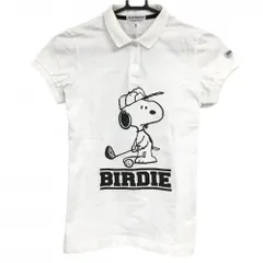 ★値下げ★ジャックバニー×PEANUTS 半袖ポロシャツ 白×黒 スヌーピー レディース 0(S) ゴルフウェア Jack Bunny