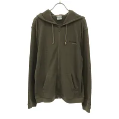 Columbia コロンビア ロゴ刺繍 長袖 ジップパーカー M ブラウン アウトドア 110PM2913 メンズ 古着