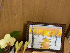 绘画「冬の風景」アクリル絵/新品額縁