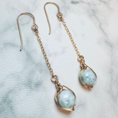 ラリマー ピアス