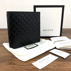 未使用品 GUCCI 二つ折り札入れ 150413 黒 431-