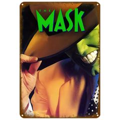 【843】新品 レトロ アルミ看板 ★ MASK ★ マスク ジムキャリー コメディ映画 アメリカン雑貨 ガレージ フェンス ヴィンテージ ブリキ看板