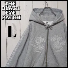 【即完モデル】 ブラックアイパッチ 刺繍ロゴ 龍 取扱注意 入手困難 パーカー