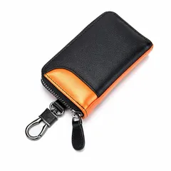 [MBOYU] キーケース メンズ 本革 2つ外側ポケット カードキーケース スマートキーケース 車 キーホルダー パスケース カード入れ付き 鍵 免許証 定期入れ key case 一体型 大容量 6連 多機能 プレゼント