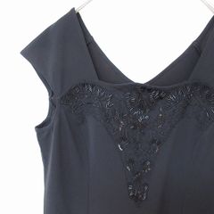 ヒロコビス HIROKO BIS オフスリーブ カットソー ビーズ刺繍 レース レディース [s961074ss]