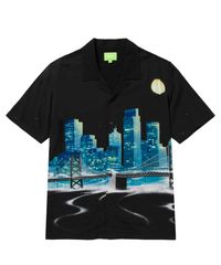 【新品】ハフ 半袖シャツ リゾートシャツ HUF MANHATTAN TOP 柄シャツ 開襟