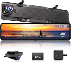 JADOドライブレコーダー ミラー型 4K録画 ドラレコ 後カメラズーム機能 2160P 12インチ 前後カメラ デジタルインナーミラーIMX415センサー Type-C電源ポート 夜間撮影 HDR/WDR搭載 駐車監視タイムラプス 170° 超広角
