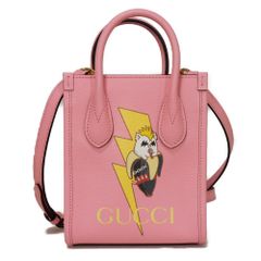 GUCCI グッチ ばなにゃ ミニ トート バナナ ボルト イナズマ 雷 稲妻 イエロー パステル 2WAY クロスボディ ハンドバッグ ロゴ ライトピンク ショルダーバッグ 671623 U22AG 5964
