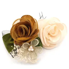 髪飾り 成人式 振袖 浴衣 袴 ２点セット 黄色 薔薇 リボン 結婚式 入学式 入園式 卒園式 卒業式 七五三 ブライダル 前撮り 和装 日本製 花 かんざし フォーマル 簪 花飾り バラ 人気 着物 辛子色 W 30 323-281 u861　Si